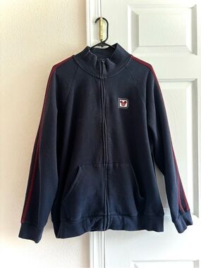 Disney Parks Mens Blue ZipUp Sweatshirt 2014 Walt Disney World Vacation Mickey-L